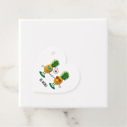 Aangepaste denanappel Emoji Love Couple Bedankjes Labels (In situ)