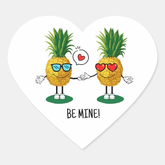 Aangepaste denanappel Emoji Love Couple Hart Sticker (Voorkant)