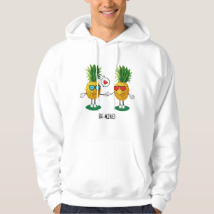 Aangepaste denanappel Emoji Love Couple Hoodie