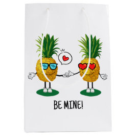 Aangepaste denanappel Emoji Love Couple Medium Cadeauzakje