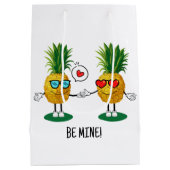 Aangepaste denanappel Emoji Love Couple Medium Cadeauzakje (Achterkant)