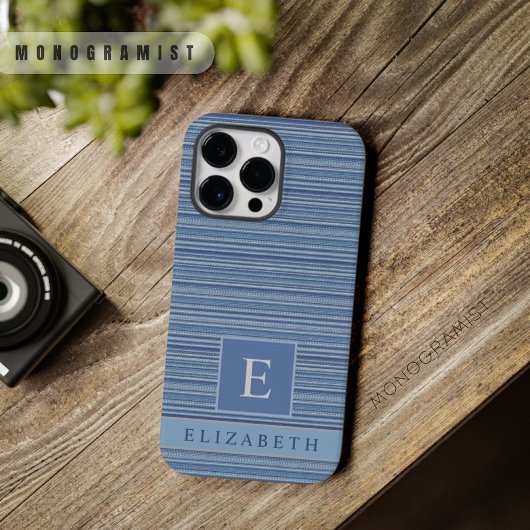 Aangepaste denim blauw grijs wit kleur strepen Case-Mate iPhone case