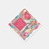 Aangepaste Denim en glitter Sweet 16 Servet (Hoek)