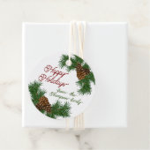 Aangepaste dennenaaltjes vertakkingen met adem bedankjes labels (In situ)