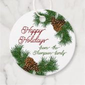 Aangepaste dennenaaltjes vertakkingen met adem bedankjes labels (Voorkant)