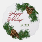 Aangepaste dennenaaltjes vertakkingen met adem ornament kaart (Voorkant)