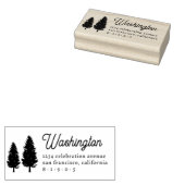 Aangepaste dennenbomen familienaam retouradres rubberstempel (Gestempeld)