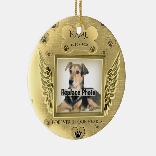 Aangepaste dennengoudsharten keramisch ornament (Rechts)