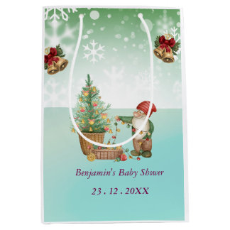 Aangepaste dennenster baby shower medium cadeauzakje