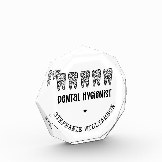 Aangepaste Dental Hygienist Leopard Print Teeth Fotoblokken (Links)