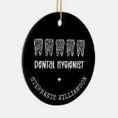 Aangepaste Dental Hygienist Leopard Print Teeth Keramisch Ornament (Rechts)