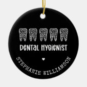 Aangepaste Dental Hygienist Leopard Print Teeth Keramisch Ornament (Voorkant)