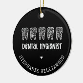 Aangepaste Dental Hygienist Leopard Print Teeth Keramisch Ornament (Links)
