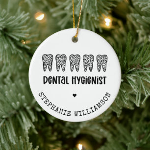 Aangepaste Dental Hygienist Leopard Print Teeth Keramisch Ornament