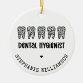 Aangepaste Dental Hygienist Leopard Print Teeth Keramisch Ornament (Voorkant)
