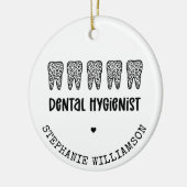 Aangepaste Dental Hygienist Leopard Print Teeth Keramisch Ornament (Links)