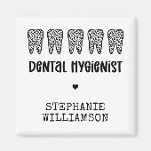 Aangepaste Dental Hygienist Leopard Print Teeth Magneet (Voorkant)