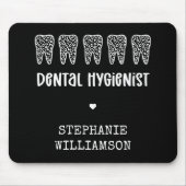 Aangepaste Dental Hygienist Leopard Print Teeth Muismat (Voorkant)