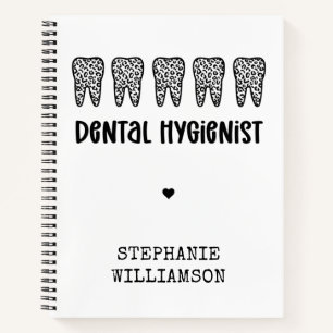 Aangepaste Dental Hygienist Leopard Print Teeth Notitieboek