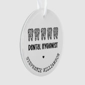 Aangepaste Dental Hygienist Leopard Print Teeth Ornament (voorkant)