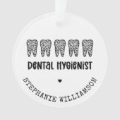 Aangepaste Dental Hygienist Leopard Print Teeth Ornament (voorkant)