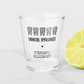 Aangepaste Dental Hygienist Leopard Print Teeth Shot Glas (Voorkant)