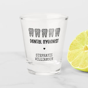 Aangepaste Dental Hygienist Leopard Print Teeth Shot Glas
