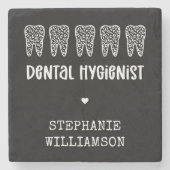 Aangepaste Dental Hygienist Leopard Print Teeth Stenen Onderzetter (Voorkant)