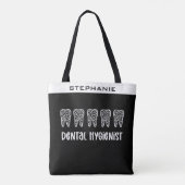 Aangepaste Dental Hygienist Leopard Print Teeth Tote Bag (Achterkant)