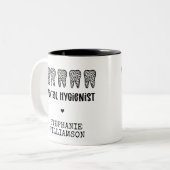 Aangepaste Dental Hygienist Leopard Print Teeth Tweekleurige Koffiemok (Voorkant links)