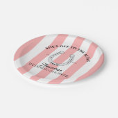 Aangepaste Derby Douche Roze Cabana Stripes Hoefij Papieren Bordje (Gekanteld)