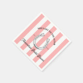 Aangepaste Derby Douche Roze Cabana Stripes Hoefij Servet (Hoek)