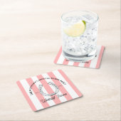 Aangepaste Derby Party Roze Cabana Stripes Hoefijz Kartonnen Onderzetters (Insitu)