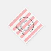 Aangepaste Derby Party Roze Cabana Stripes Hoefijz Servet (Hoek)