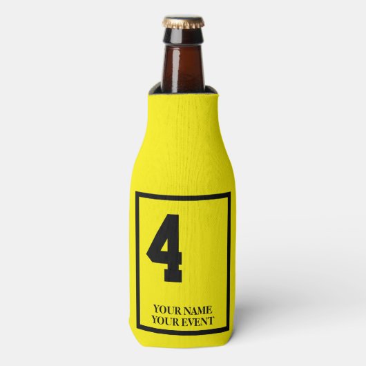 Aangepaste Derby Zadeldeken Fles Koeler Geel 4 (Fles Voorkant)