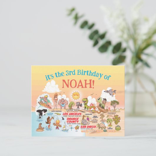 Aangepaste derde SoCal-dag Uitnodiging Briefkaart (Staand voorkant)