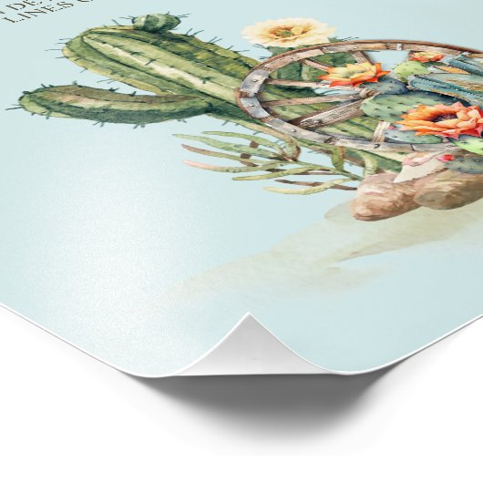 Aangepaste Desert Cactus Rodeo Party Cactus Boots  Foto Afdruk (Hoek)