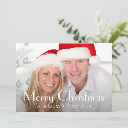 Aangepaste Design voor kerstmis Moderne Chic 2 Sid Feestdagenkaart (Staand voorkant)