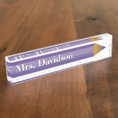 Aangepaste desk-naamplaat van gekleurde Potlood Te Naambordje (Zijkant)