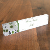 Aangepaste Desk Name Bord White Flowers Daisy Naambordje (Zijkant)