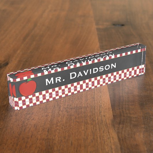 Aangepaste desk van de stijlvolle leraar naambordje (Zijkant)