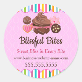 Aangepaste desserts bakkerij verpakking ronde sticker