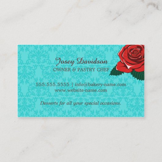 Aangepaste desserts visitekaartje (Achterkant)