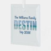 Aangepaste Destin Beach Vakantie Keepsake Kerstmis Glas Ornament (Voorkant links)