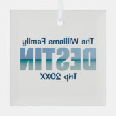 Aangepaste Destin Beach Vakantie Keepsake Kerstmis Glas Ornament (Achterkant)