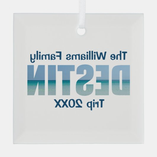 Aangepaste Destin Beach Vakantie Keepsake Kerstmis Glas Ornament (Achterkant)