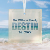 Aangepaste Destin Beach Vakantie Keepsake Kerstmis Glas Ornament