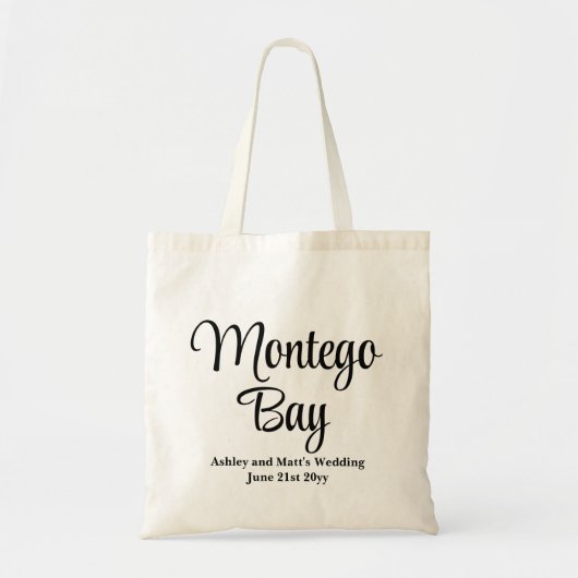 Aangepaste Destination Wedding Welkom in Montego B Tote Bag (Voorkant)