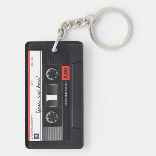 Aangepaste detailketen van Retro Mix-tape Sleutelhanger (achterkant)