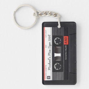 Aangepaste detailketen van Retro Mix-tape Sleutelhanger